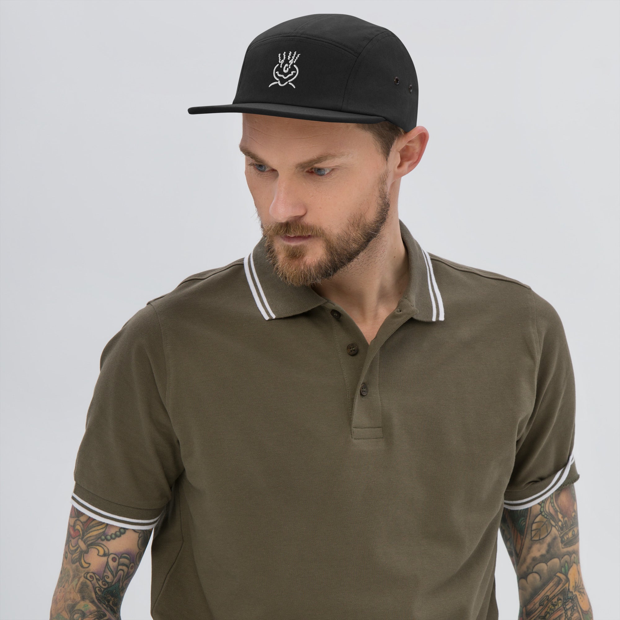 Michelle Mishkin Embroided 5 Panel Cap Black & White