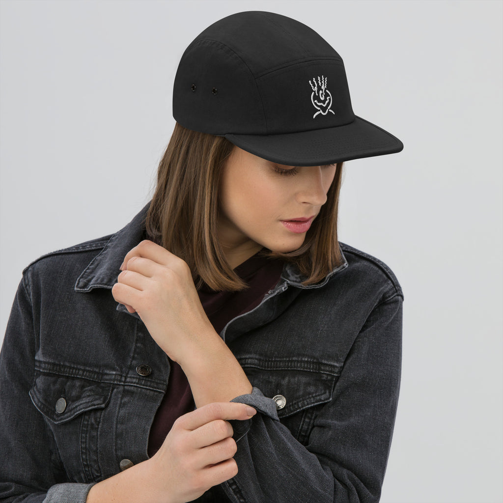 Michelle Mishkin Embroided 5 Panel Cap Black & White