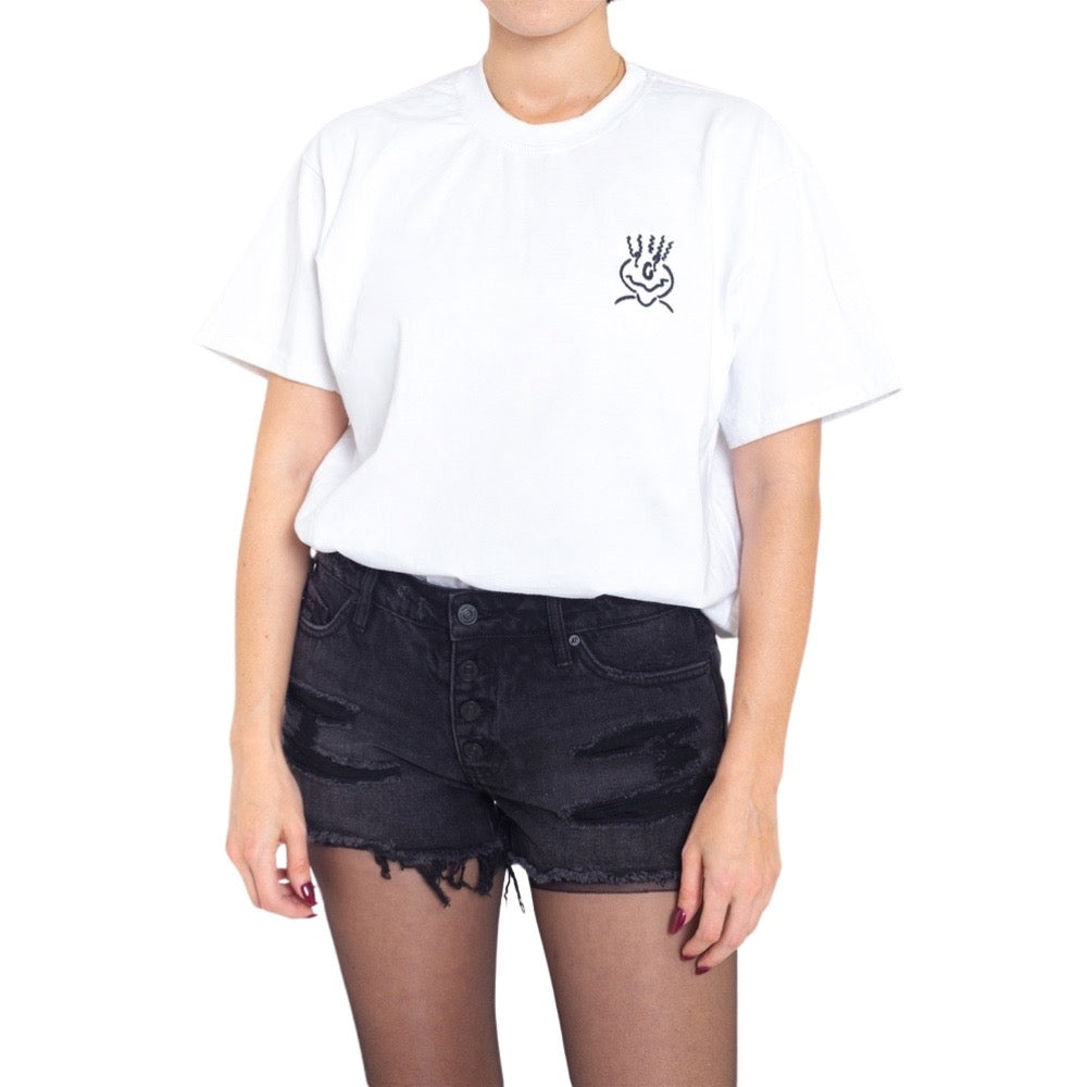 Michelle Mishkin Embroided White T-Shirt Unisex