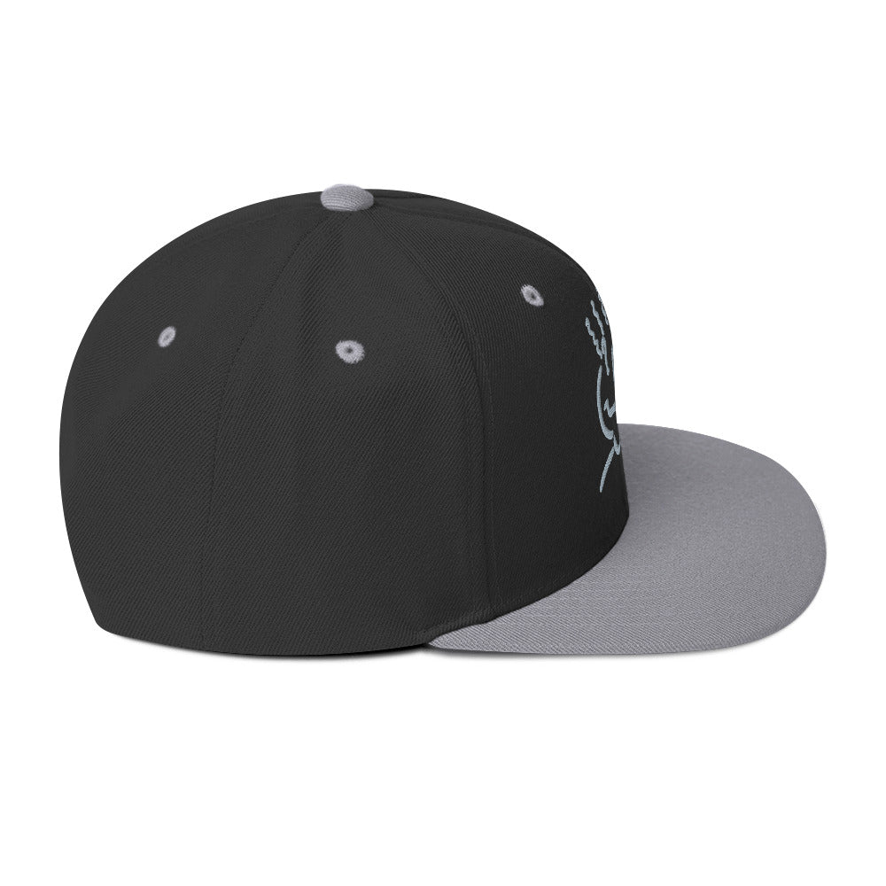 Michelle Mishkin Classic Embroidered Snapback Gray & Black Unisex