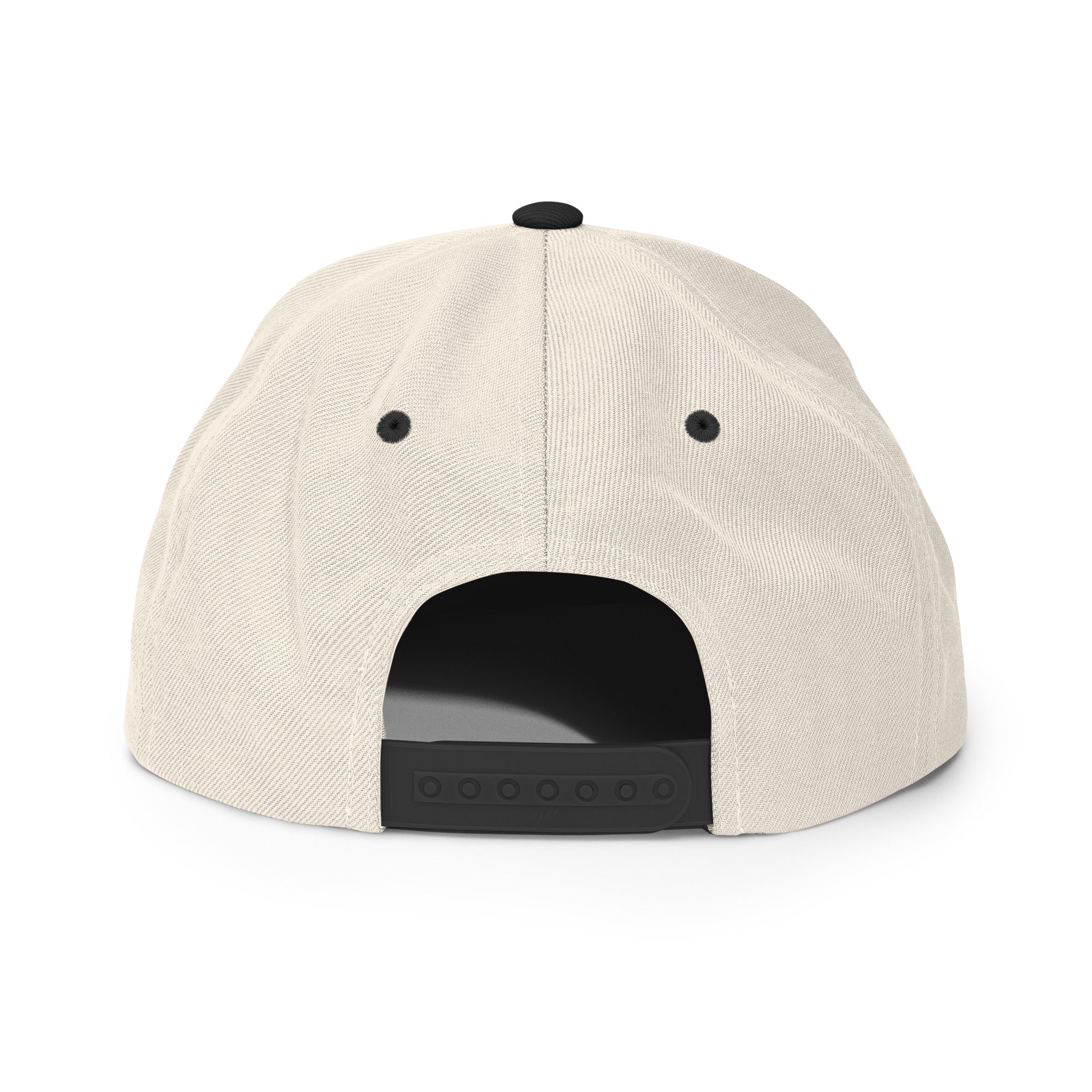 Michelle Mishkin Classic Snapback Embroidered Beige & Black Unisex