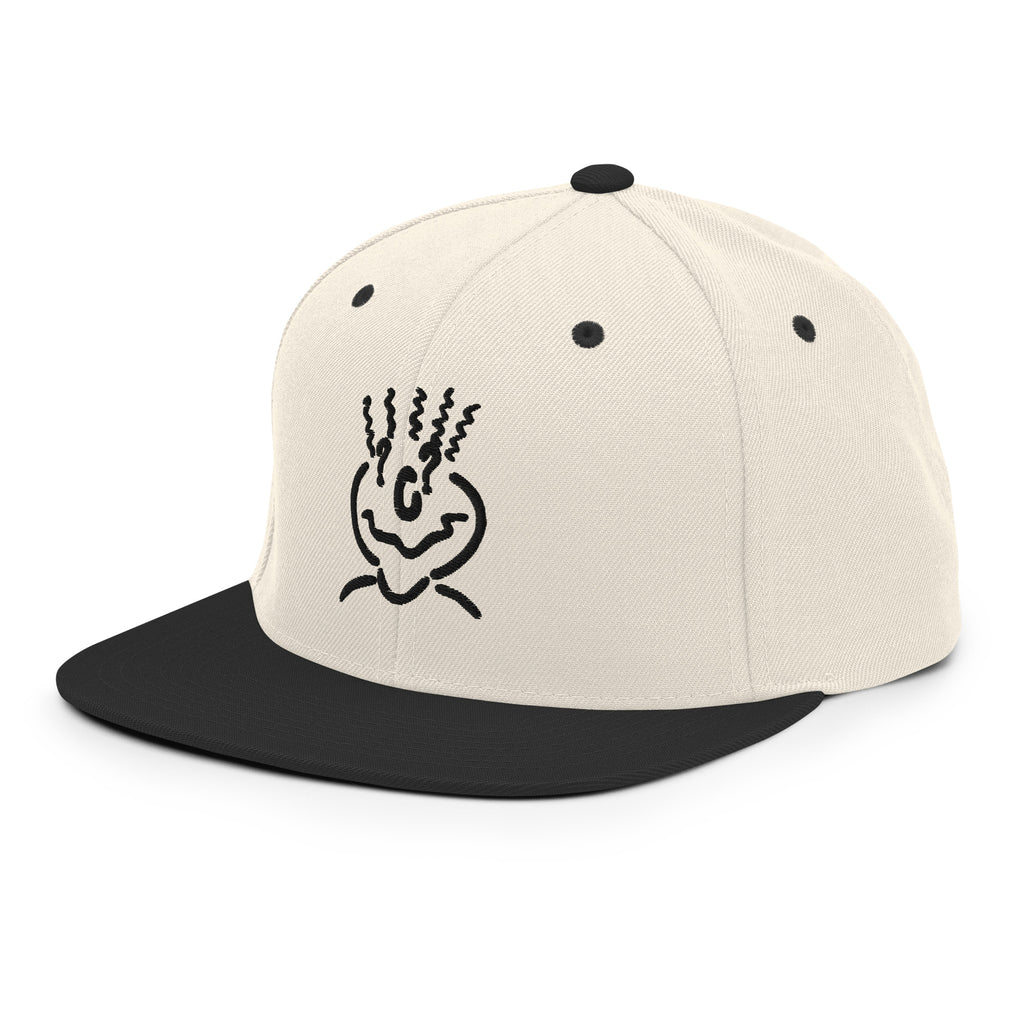 Michelle Mishkin Classic Snapback Embroidered Beige & Black Unisex