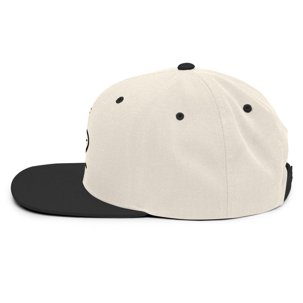 Michelle Mishkin Classic Snapback Embroidered Beige & Black Unisex