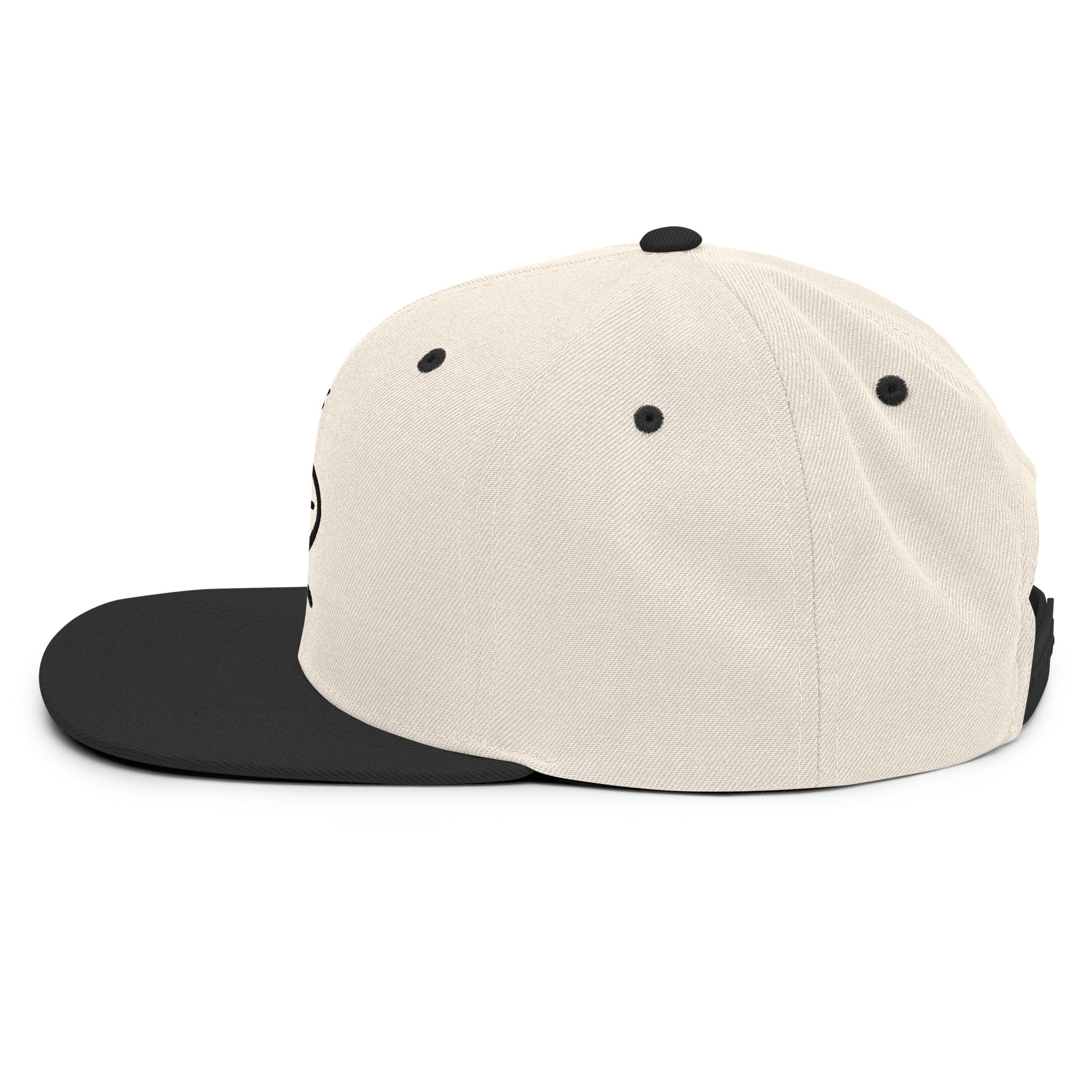 Michelle Mishkin Classic Snapback Embroidered Beige & Black Unisex