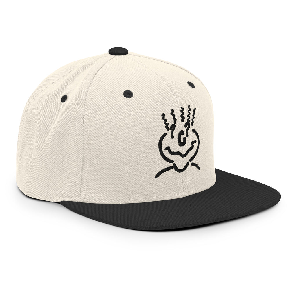 Michelle Mishkin Classic Snapback Embroidered Beige & Black Unisex