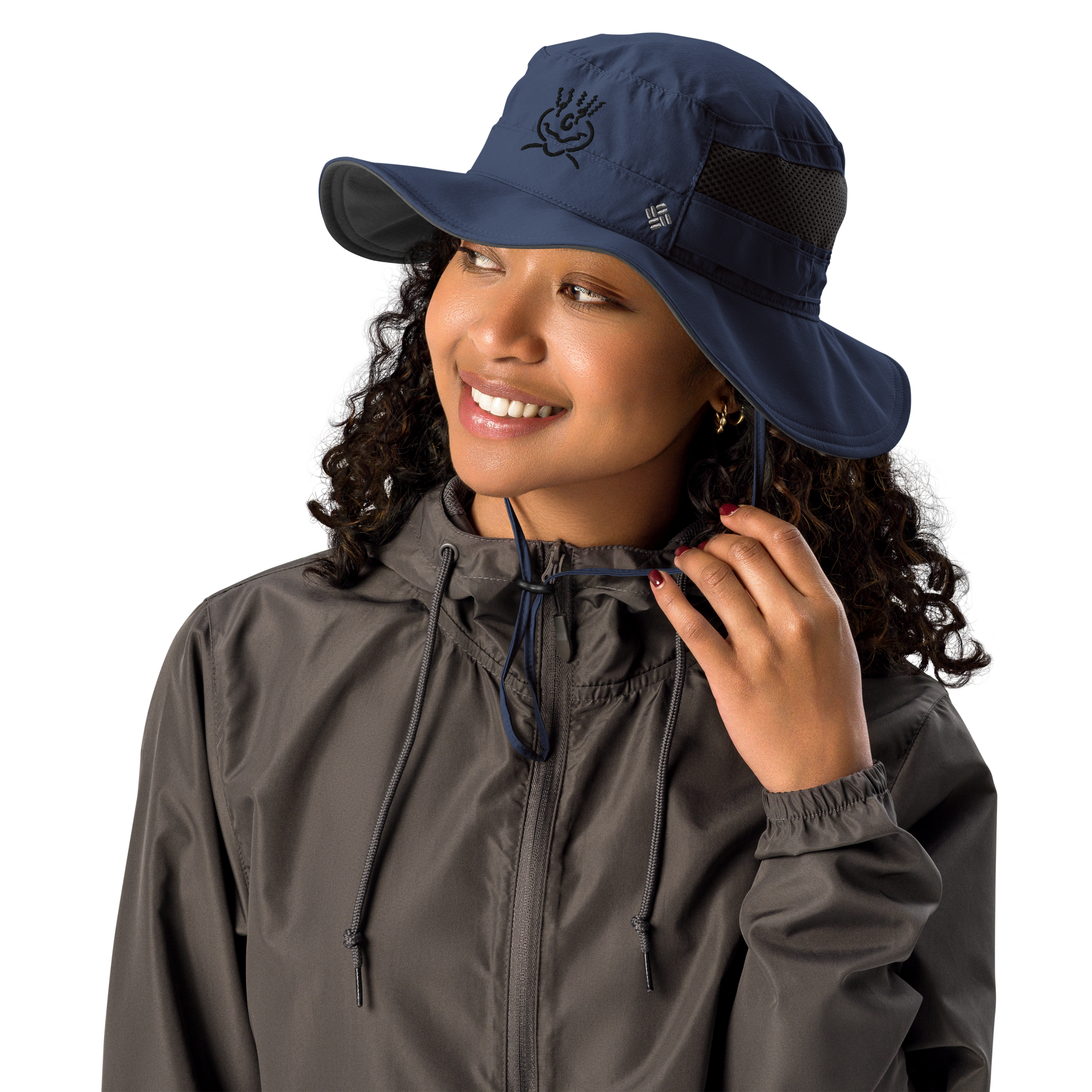 Michelle Mishkin Columbia Booney Embroided Hat Navy Blue