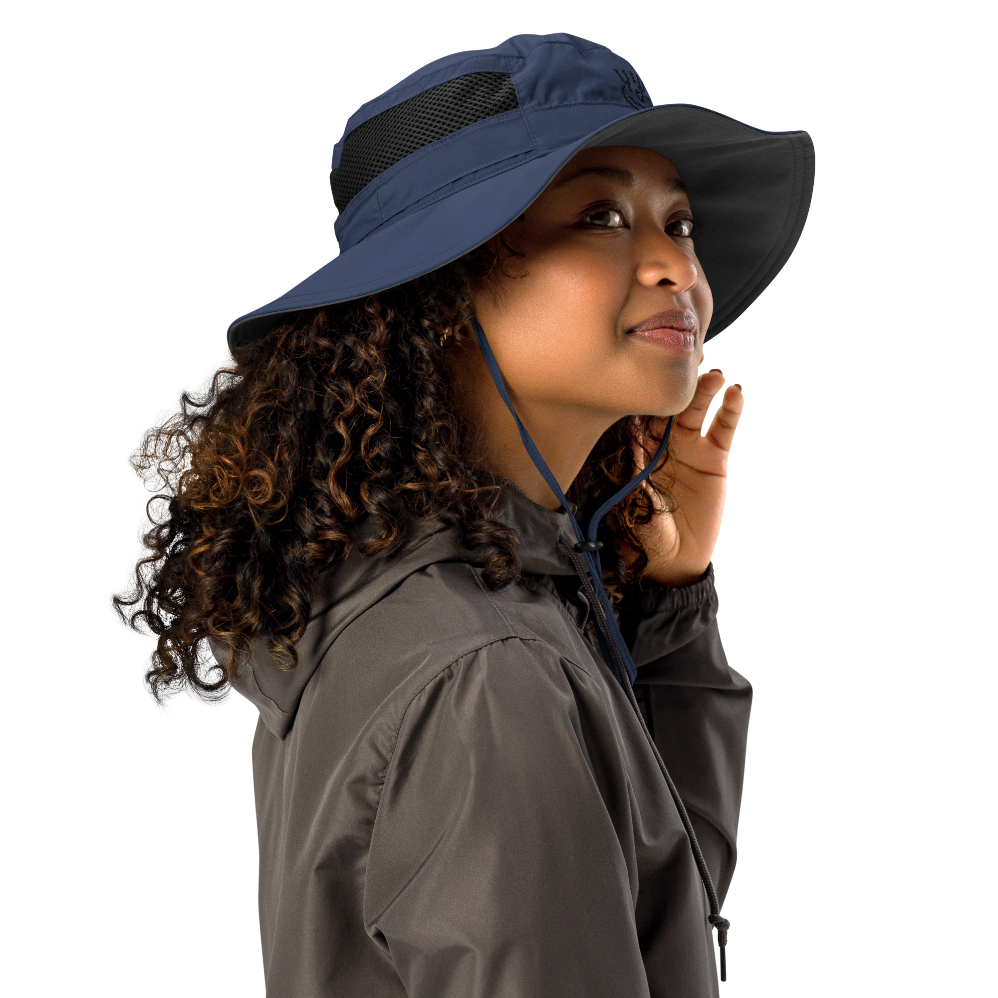 Michelle Mishkin Columbia Booney Embroided Hat Navy Blue