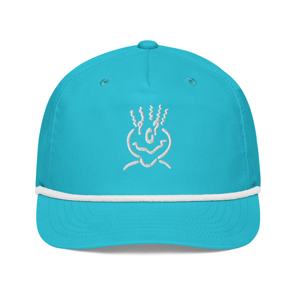 Golf Rope Cap Embroidered Turqouise & White Unisex