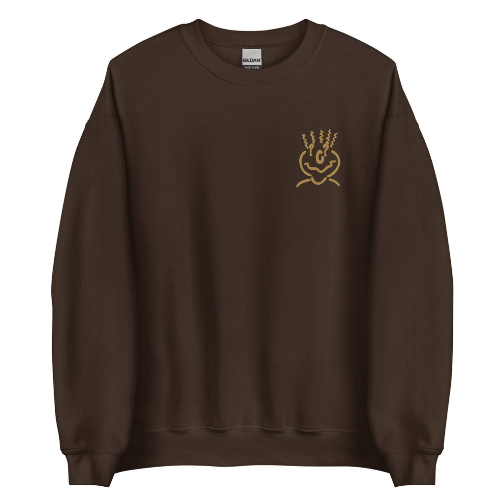 Michelle Mishkin Cotton Embroided Crewneck Sweater Unisex Brown