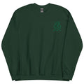 Michelle Mishkin Cotton Embroided Crewneck Sweater Unisex Forest Green