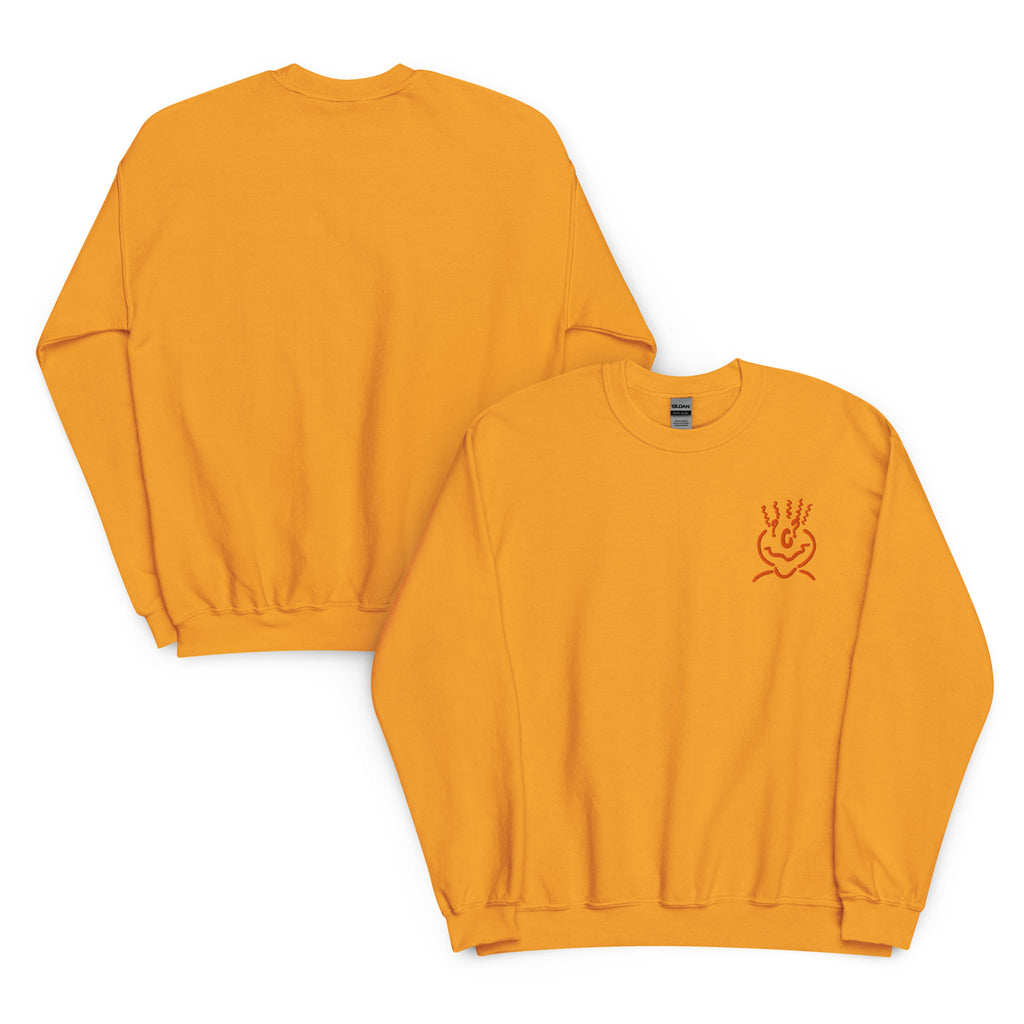 Michelle Mishkin Cotton Embroided Crewneck Sweater Unisex Mustard