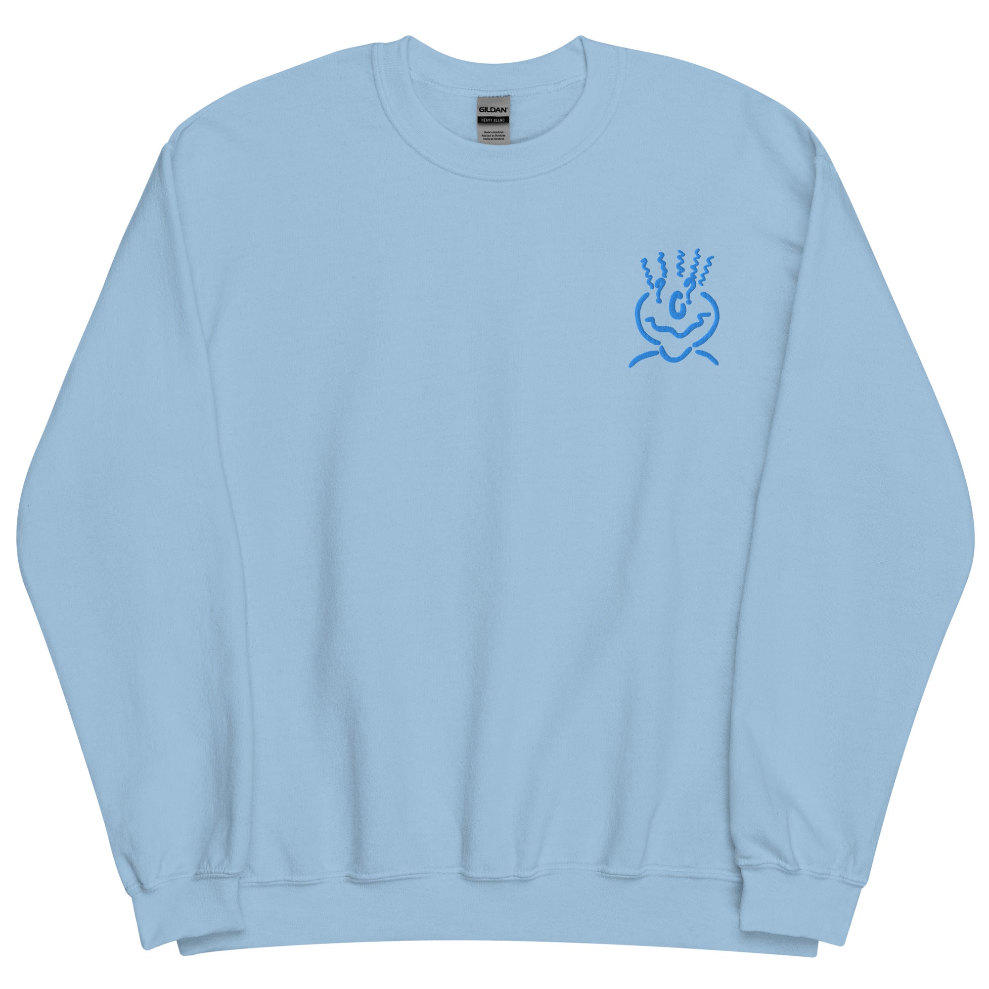 Michelle Mishkin Cotton Embroided Crewneck Sweater Unisex Light Blue