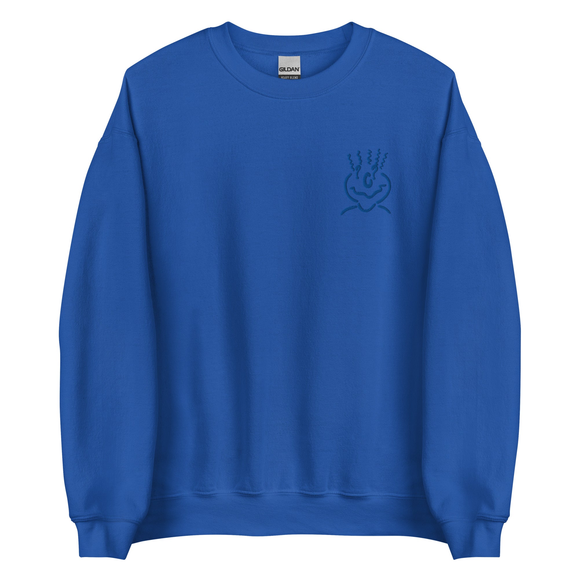 Michelle Mishkin Cotton Embroided Crewneck Sweater Unisex Electric Blue