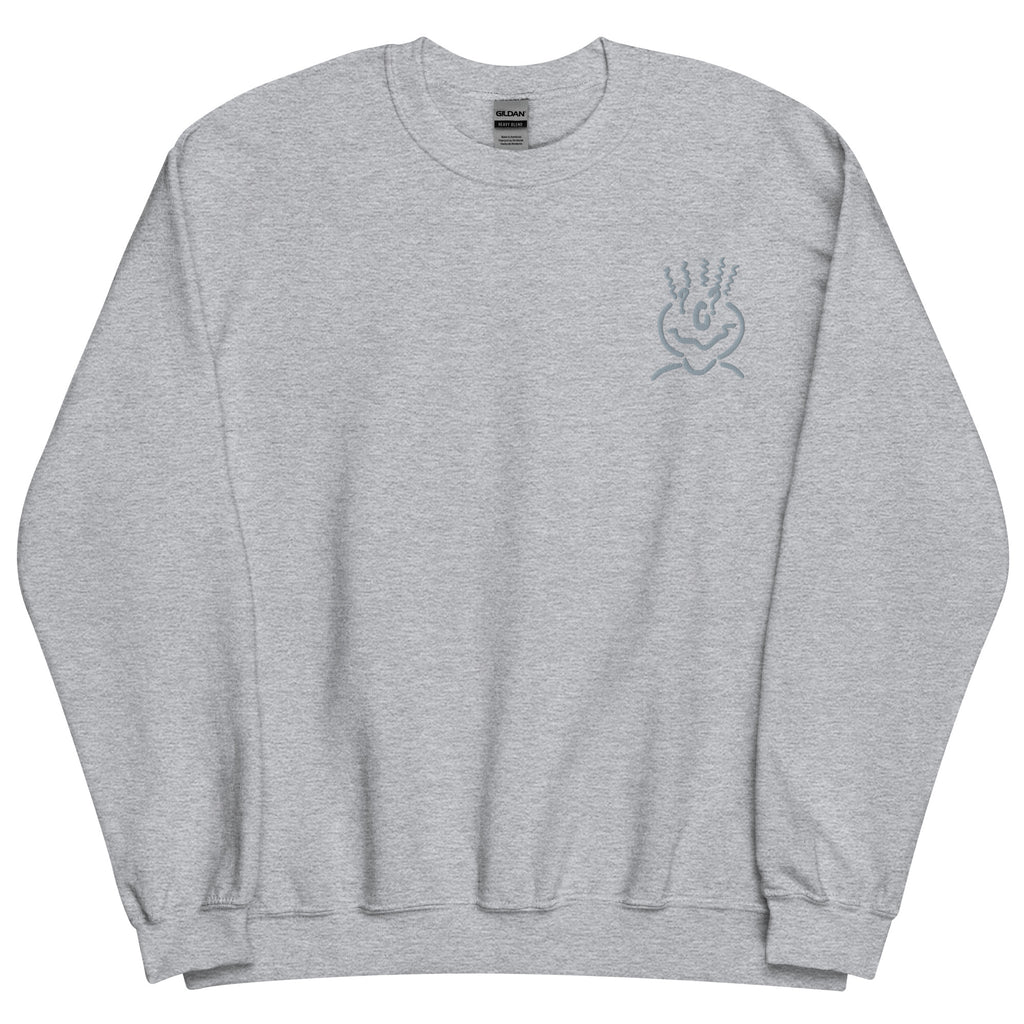 Michelle Mishkin Cotton Embroided Crewneck Sweater Unisex Gray