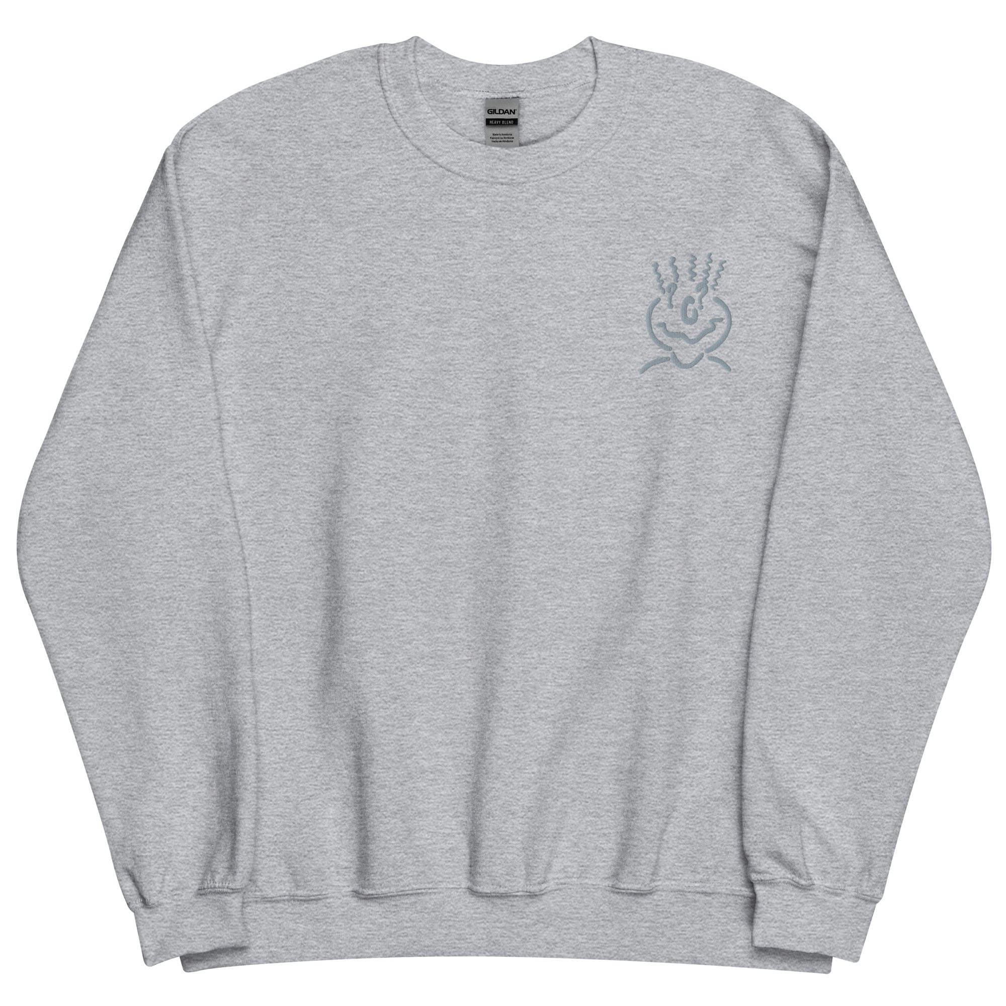 Michelle Mishkin Cotton Embroided Crewneck Sweater Unisex Gray