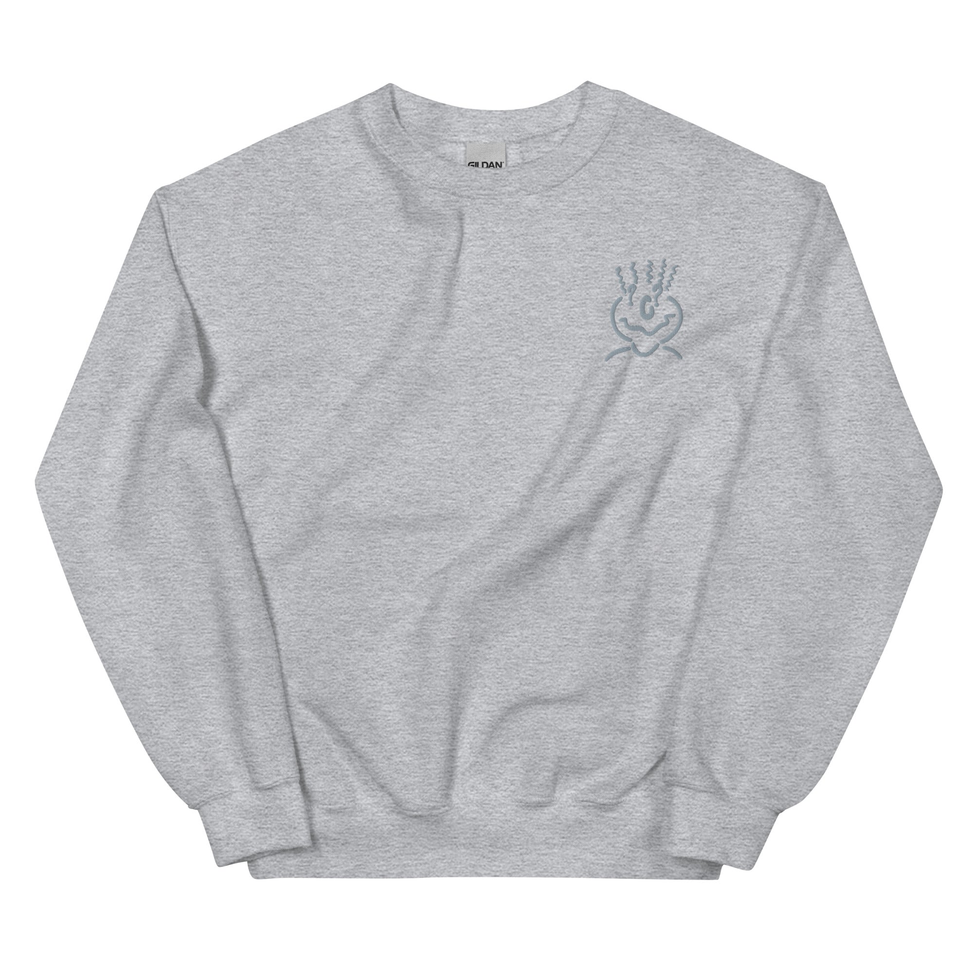 Michelle Mishkin Cotton Embroided Crewneck Sweater Unisex Gray
