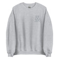 Michelle Mishkin Cotton Embroided Crewneck Sweater Unisex Gray